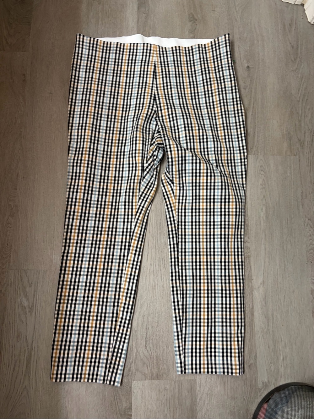 a new day Plaid Ponte Pants in Black, White & Tan